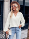 Casual Long Sleeve V Neck Loose Top