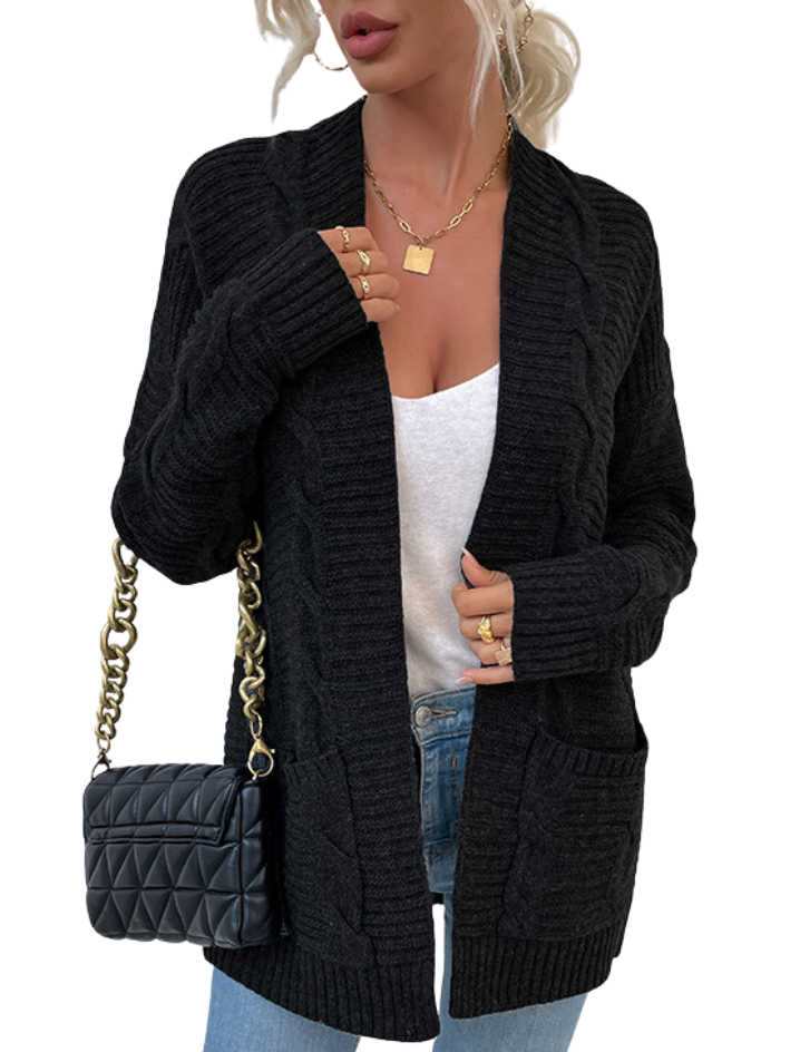 black cardigan
