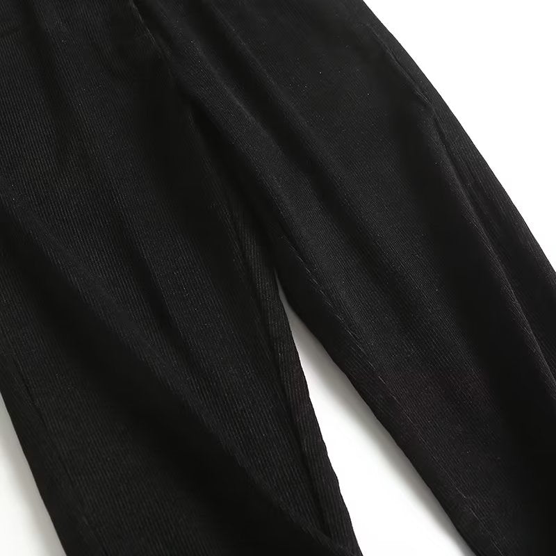 Straight Fine Corduroy Trousers Cigarette Pants