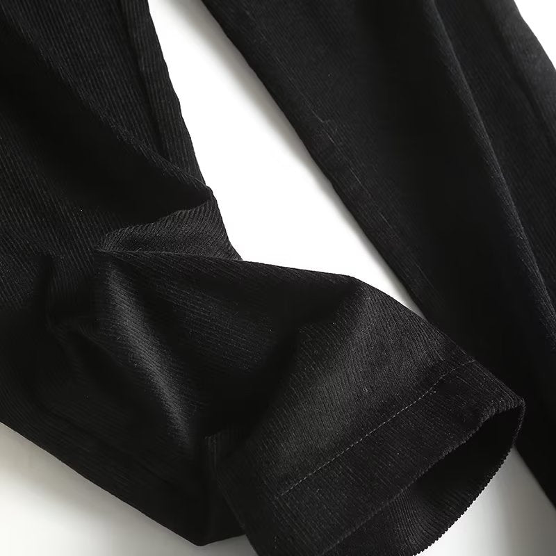 Straight Fine Corduroy Trousers Cigarette Pants