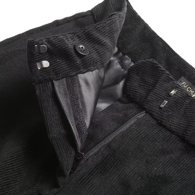 Straight Fine Corduroy Trousers Cigarette Pants