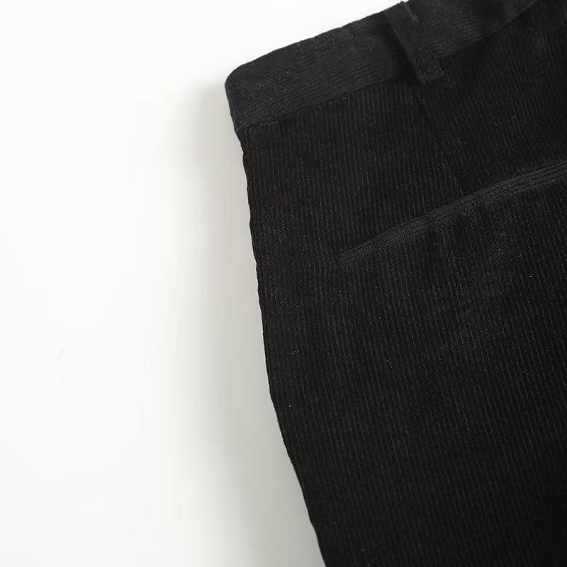 Straight Fine Corduroy Trousers Cigarette Pants