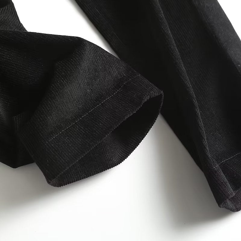Straight Fine Corduroy Trousers Cigarette Pants