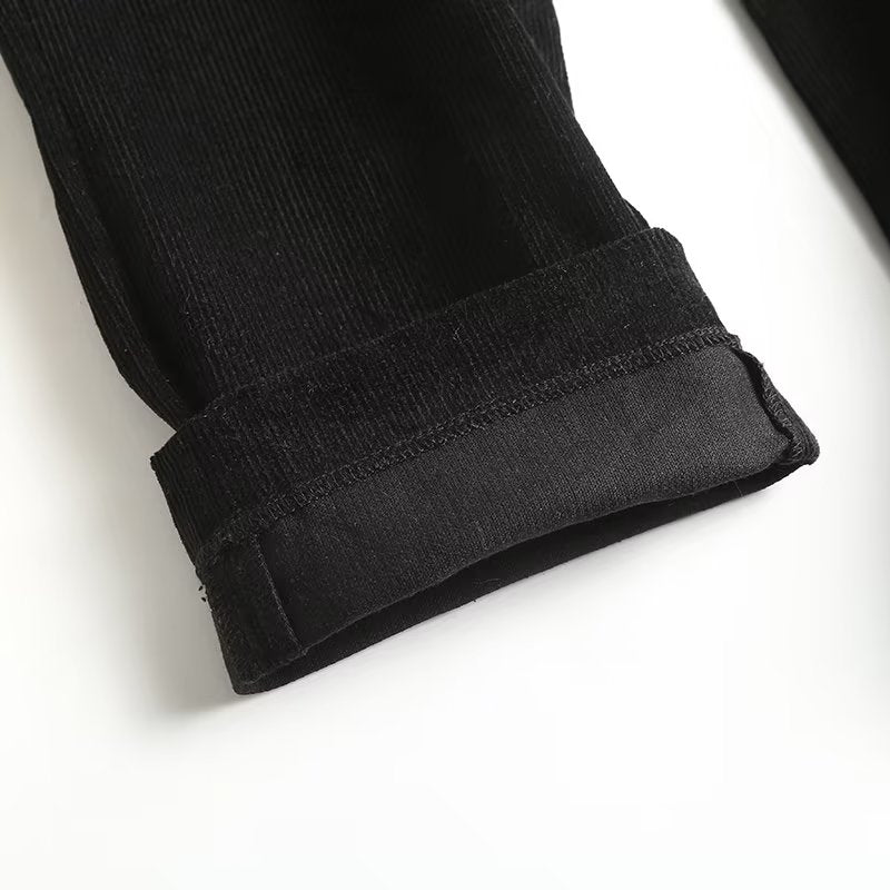 Straight Fine Corduroy Trousers Cigarette Pants
