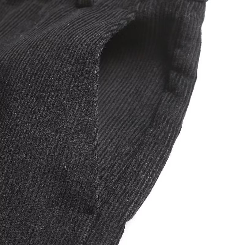 Straight Fine Corduroy Trousers Cigarette Pants