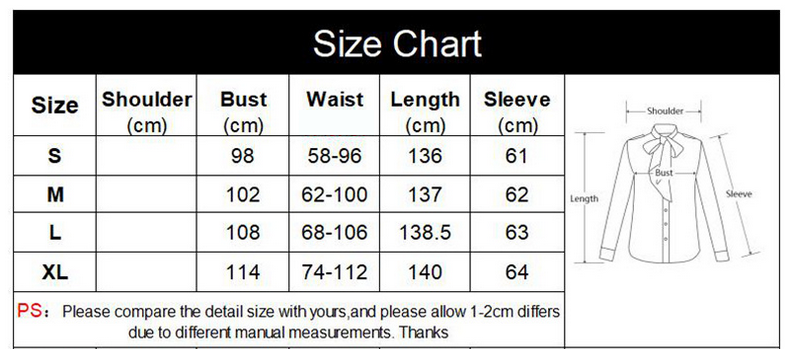 Floral Dress Size Chart