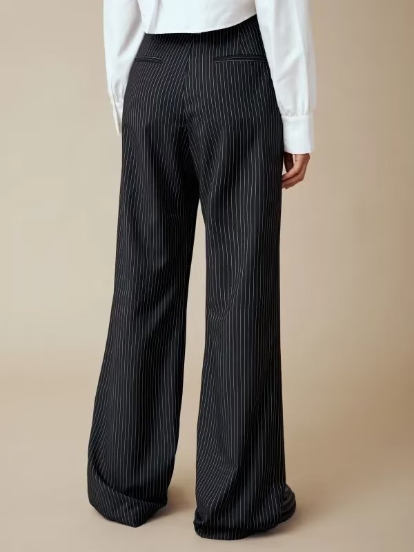 Casual Striped Office Trousers