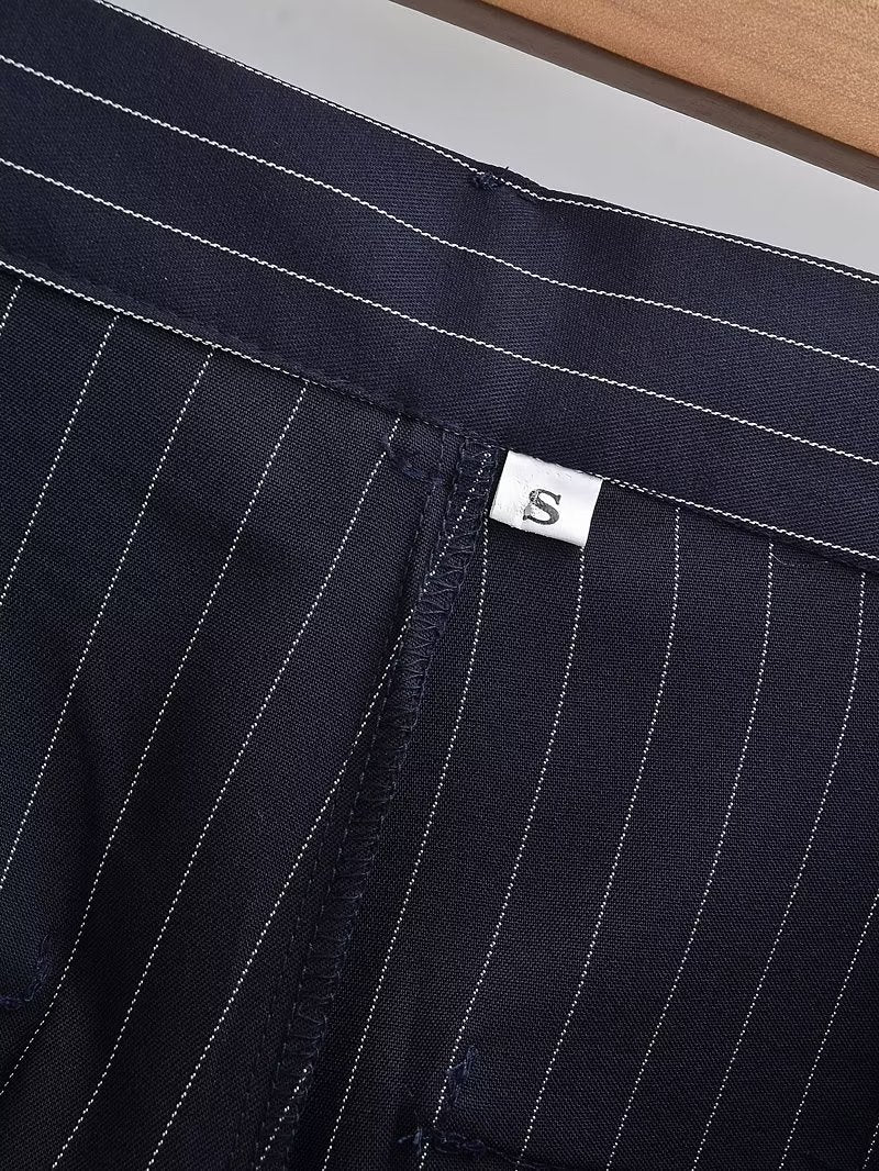 Casual Striped Office Trousers
