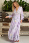 The Smocked Ruffle V-Neck Long Sleeve Tiered A-Line Dress