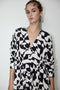 Long Sleeve Abstract Mini Print Dress