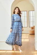 Summer Elegant Daily Long Sleeve A Line Maxi Dress