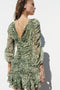 Spring Animal Print Pleated Mini Dress
