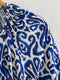 Draping Printed Waist Controlled Long Sleeve Mini Dress