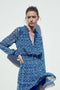 Stand Collar Bowknot Lace Long Sleeve Mini Dress