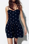 French Fitted Waist Sleeveless Mini Dress
