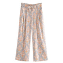Trendy Loose Printed Vertical Wide Leg Trousers