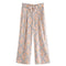 Trendy Loose Printed Vertical Wide Leg Trousers
