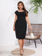 Plus Size Square Neck Ruffle Wrapped Hip Dress