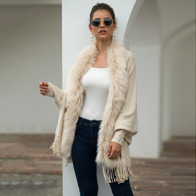 tassel cape cardigan
