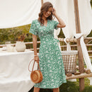 Floral Print Dress Short Sleeve 
