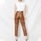 straight leather pants