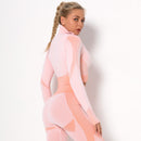 Dinazah Women Zipper Long Sleeve Yoga Top