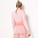 Dinazah Women Zipper Long Sleeve Yoga Top