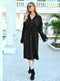 Collared Long Sleeve Shirt Dress with Button and Lace-up Detailing