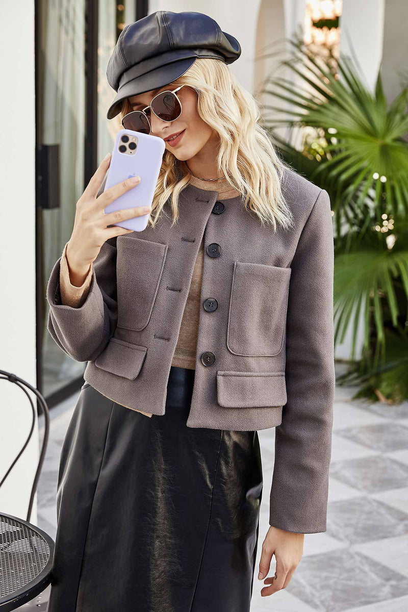 Long Sleeve Round Neck Small Coat