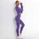 Dinazah Women Dot Jacquard Knitted Yoga Suit