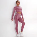 Dinazah Women Dot Jacquard Knitted Yoga Suit