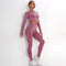 Dinazah Women Dot Jacquard Knitted Yoga Suit