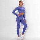 Dinazah Women Dot Jacquard Knitted Yoga Suit