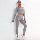 Dinazah Women Dot Jacquard Knitted Yoga Suit