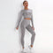 Dinazah Women Dot Jacquard Knitted Yoga Suit