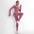 Dinazah Women Dot Jacquard Knitted Yoga Suit