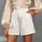 Ruffled zipper solid women shorts