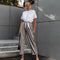 Wide leg solid chiffon pants