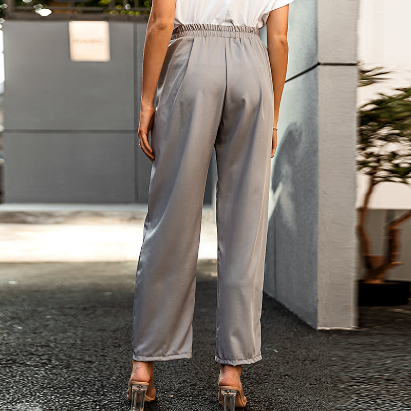 Women's Wide leg solid chiffon pants