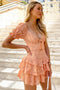 a line lace up dress