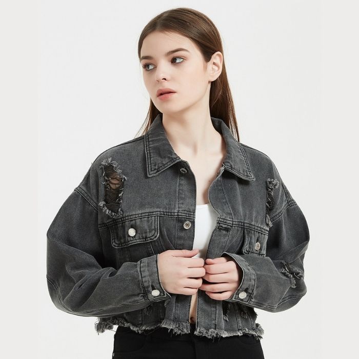 Denim Washed Casual Jacket Short Coat