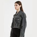 Denim Washed Casual Jacket Short Coat