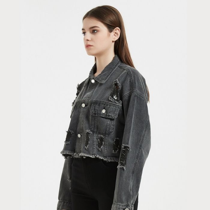 Denim Washed Casual Jacket Short Coat