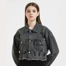 Denim Washed Casual Jacket Short Coat