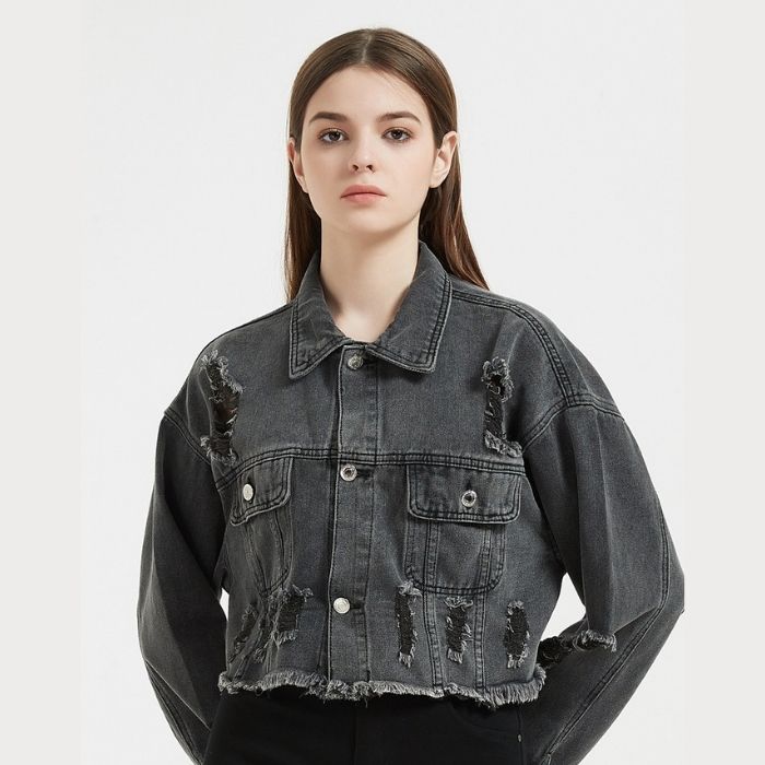 Denim Washed Casual Jacket Short Coat