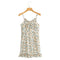 Suspender Printed Ruffled Tied Backless Mini Dress