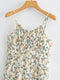 Suspender Printed Ruffled Tied Backless Mini Dress