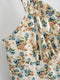 Suspender Printed Ruffled Tied Backless Mini Dress