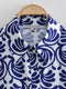 Printed Blue Mini sleeve Dress