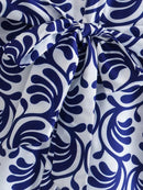 Printed Blue Mini sleeve Dress